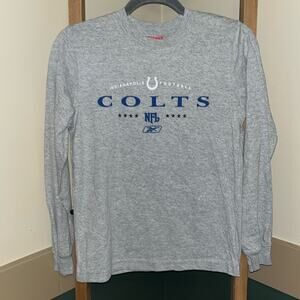 Vintage Indianapolis Colts NFL Unisex Kids Long Sleeve Shirt Size Medium
